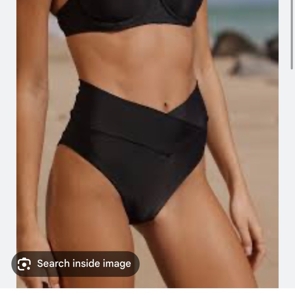 aerie medium high waisted crossover swim bottoms